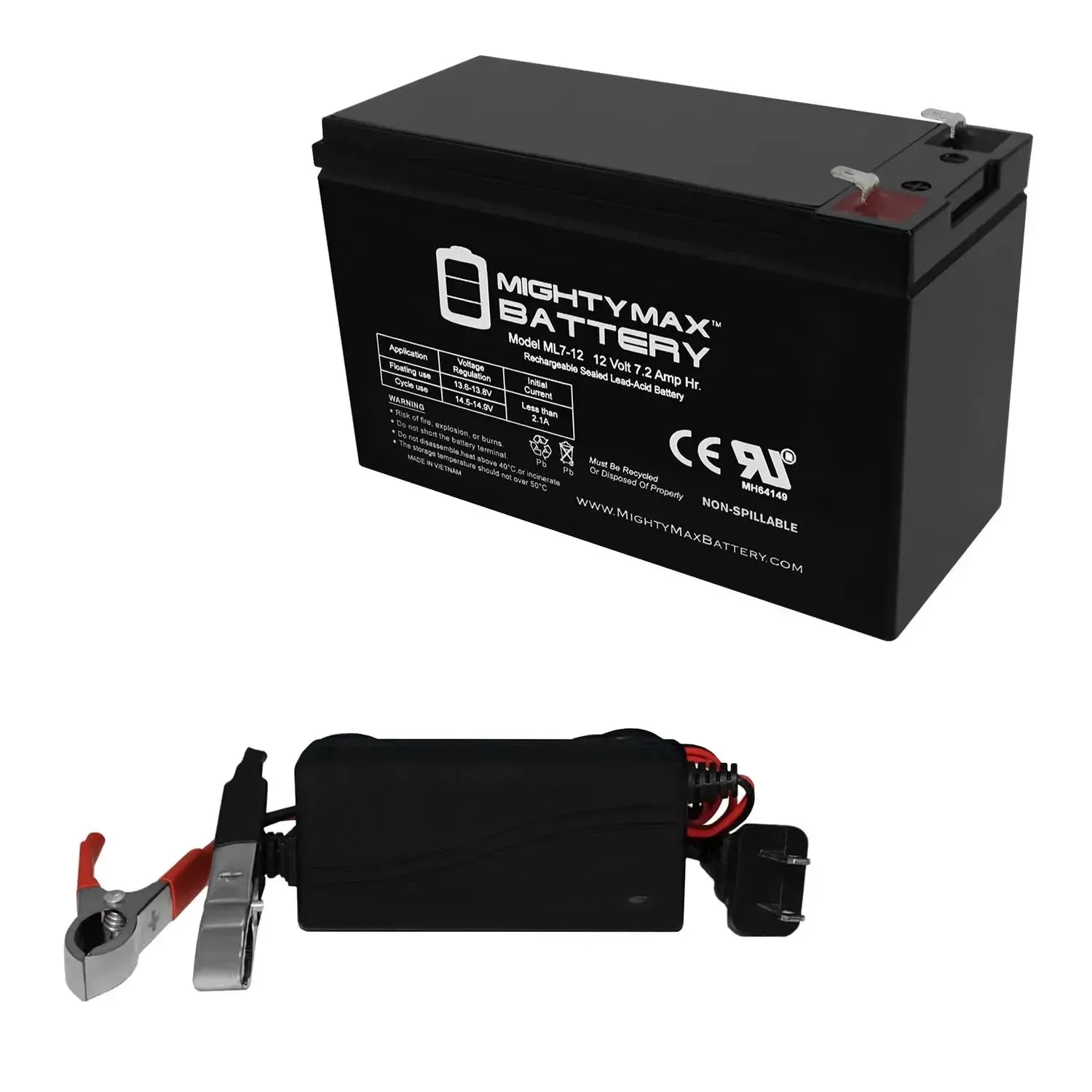 12V 7.2AH SLA Replacement Battery for Rastar Ferrari Ride on