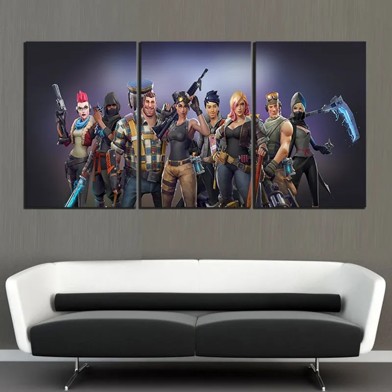 3 PIECE  FORTNIGHT BATTLE ROYALE GAME POSTER