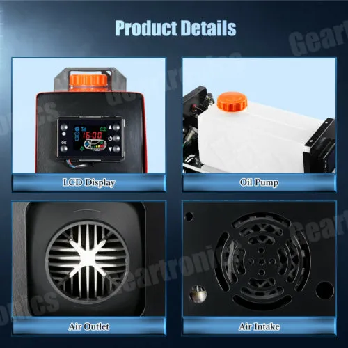 5KW 12V Diesel Air Heater LCD Remote for Car, RV, Indoors