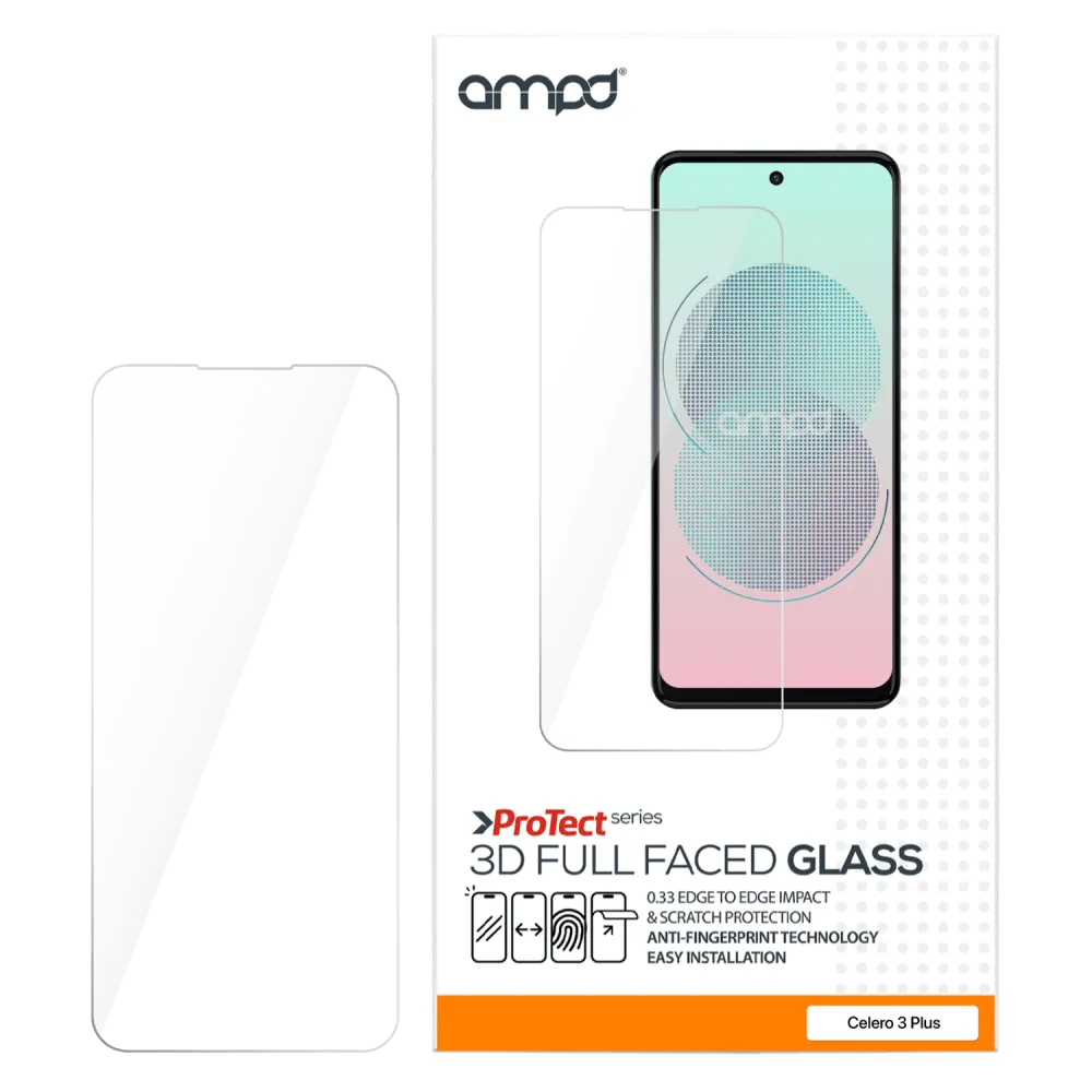 AMPD 0.33 Hardened Tempered Glass Screen Protector for Boost Celero 5G Plus (Gen 3) by AMPD