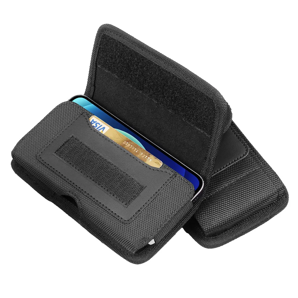 AMZER HAWEEL Series Nylon Horizontal Carrying Pouch with Belt Clip and Card Slot