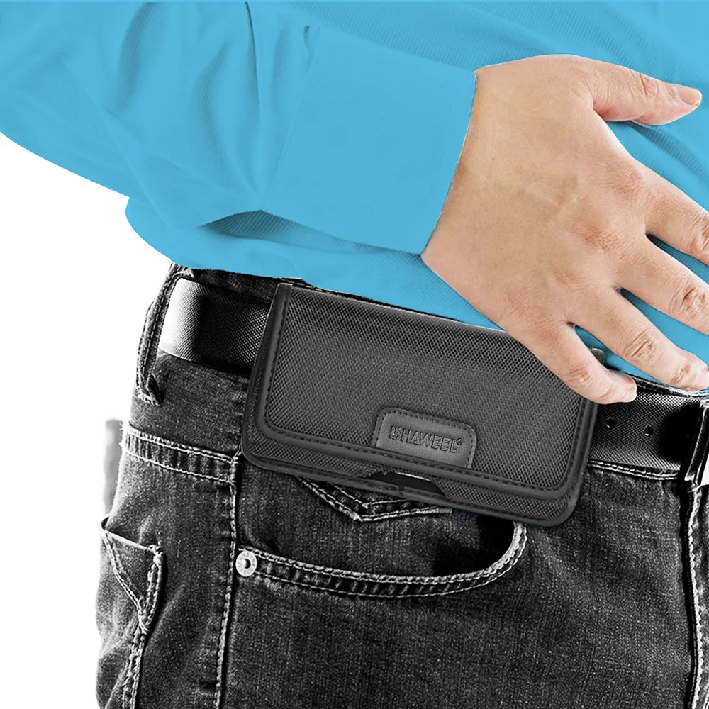 AMZER HAWEEL Series Nylon Horizontal Carrying Pouch with Belt Clip and Card Slot