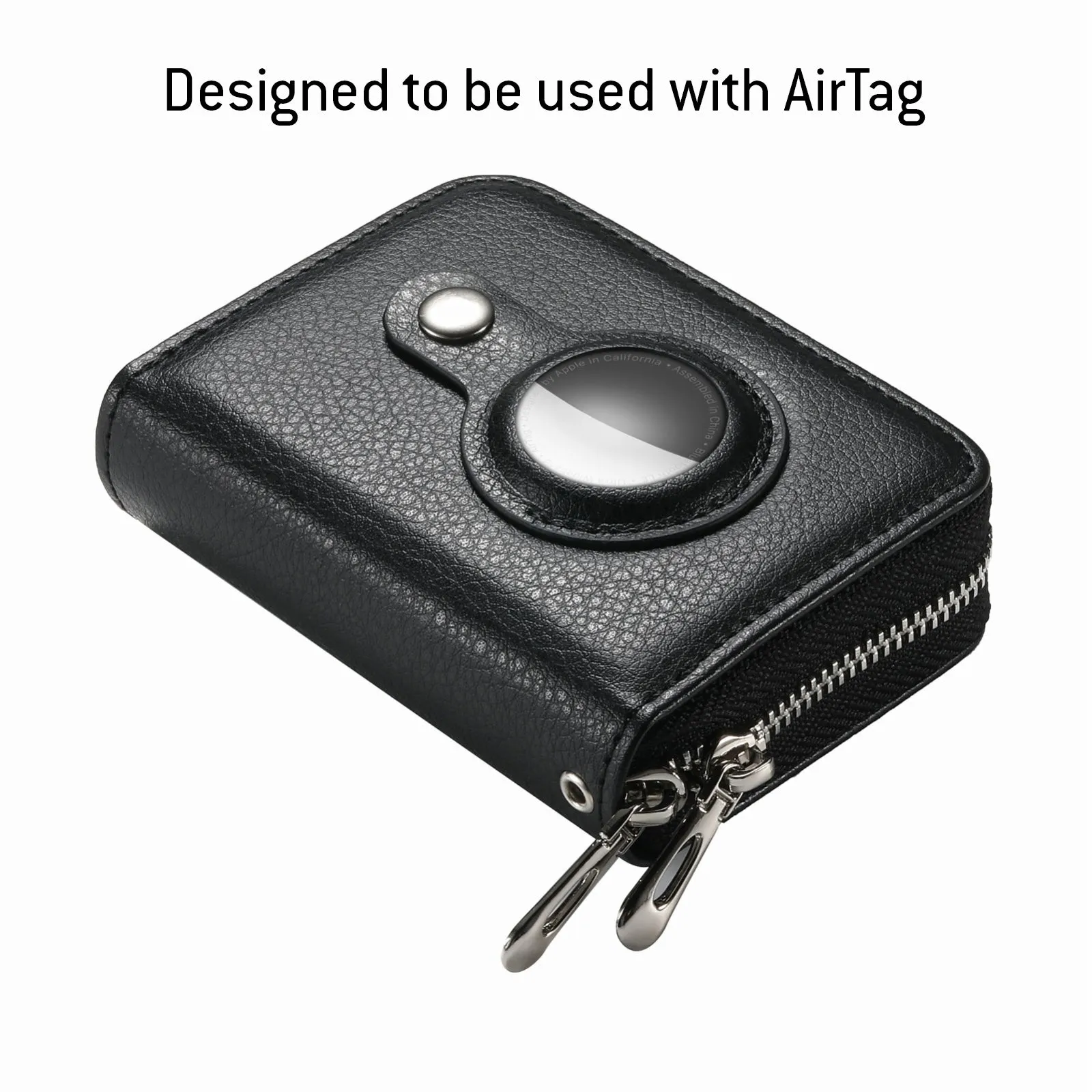 AMZER Zipper RFID Wallet Case for Use With AirTag
