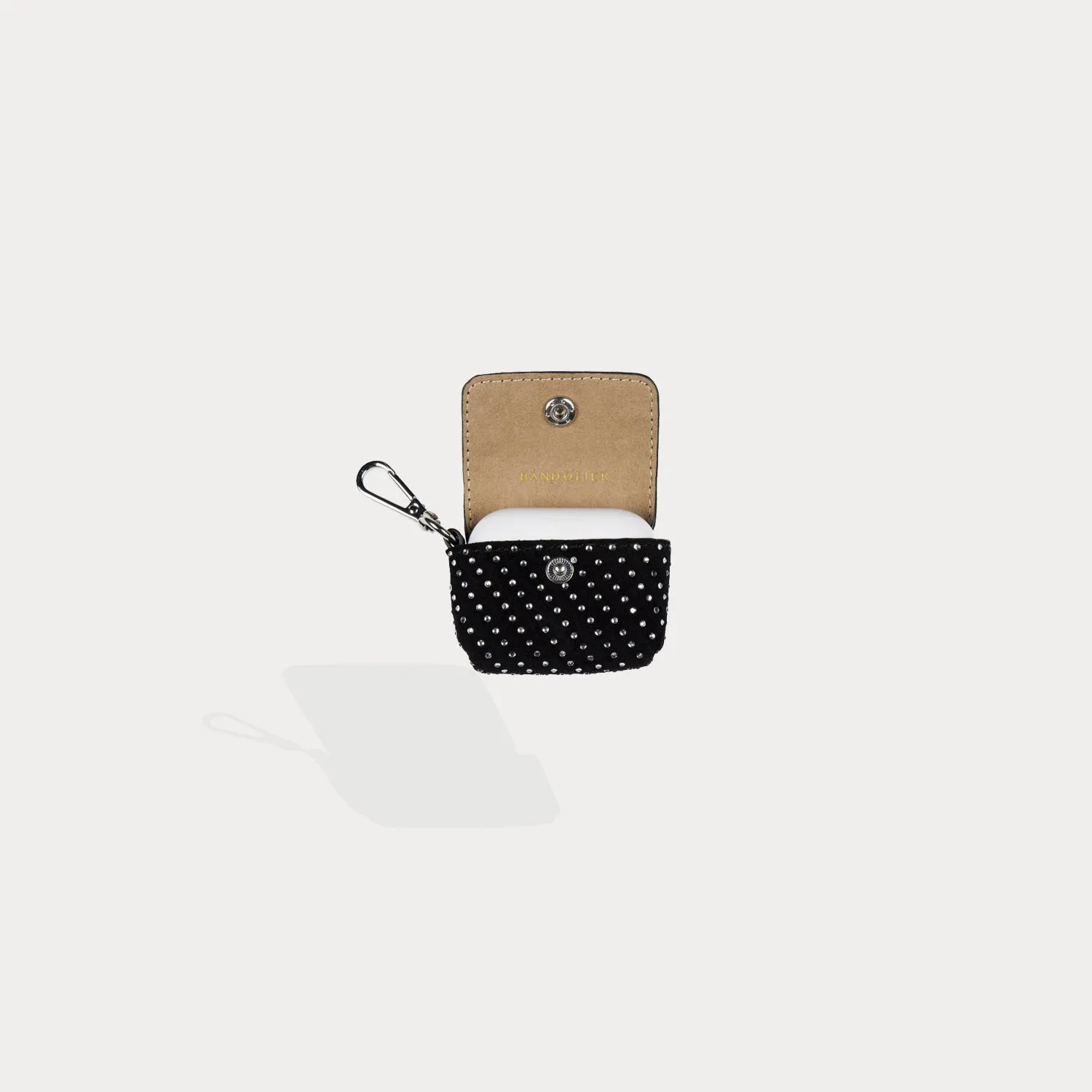 Avery Rhinestone AirPods Clip-On Pouch - Black/Silver