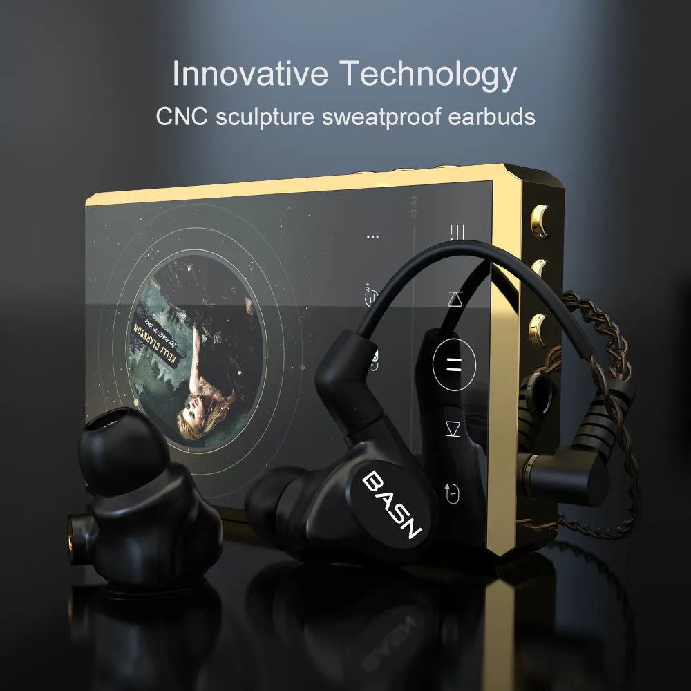 BASN Metalen HiFi (2DD 2BA) In-Ear Monitor Headphones (Black)