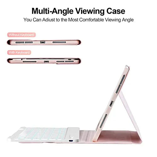 besky Keyboard Case for iPad Pro 11 inch (4th, 3th Generation) & Air Series Products (Air 6th, 5th, 4th Generation), with Wireless Detachable Backlit Keyboard and Case - Pencil Holder