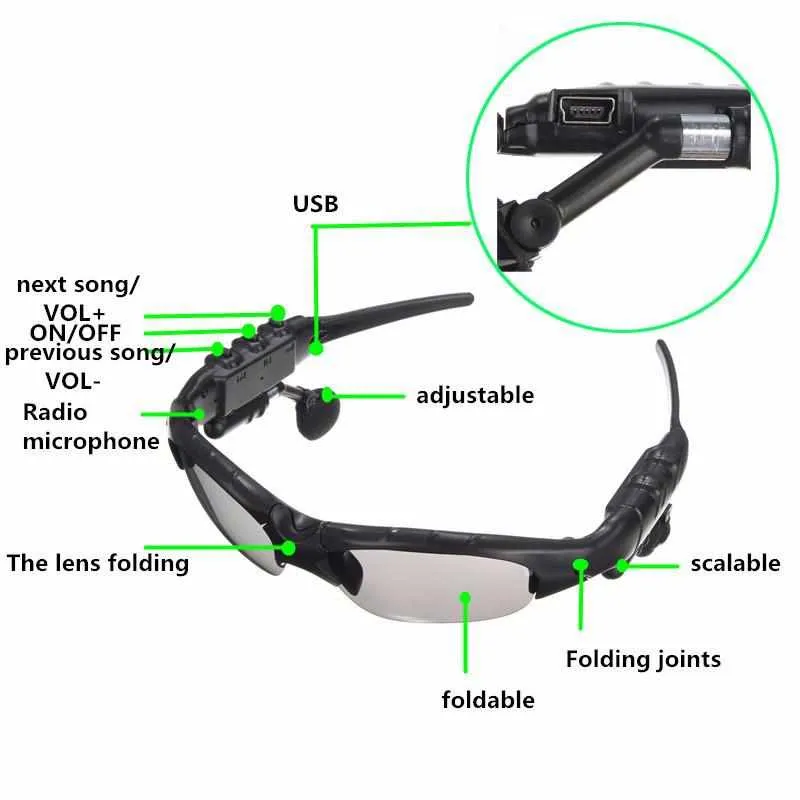 Bluetooth Earbud Sunglasses