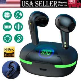 Bluetooth Waterproof Headset TWS 5.4 Wireless Earphone Earbuds Headphones Stereo