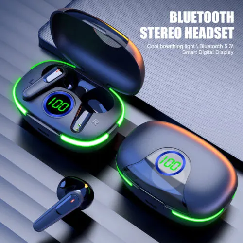 Bluetooth Waterproof Headset TWS 5.4 Wireless Earphone Earbuds Headphones Stereo