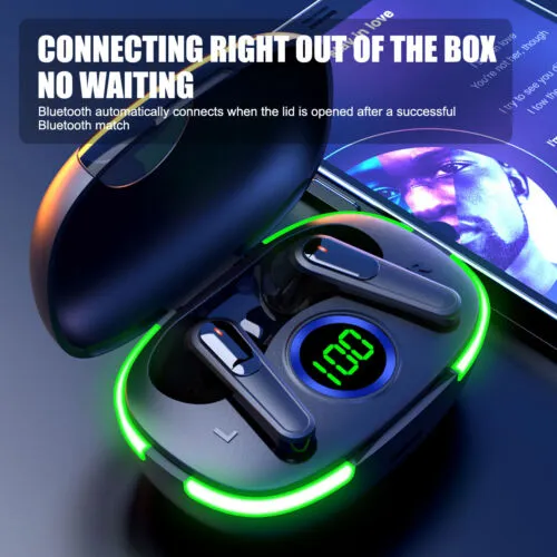 Bluetooth Waterproof Headset TWS 5.4 Wireless Earphone Earbuds Headphones Stereo