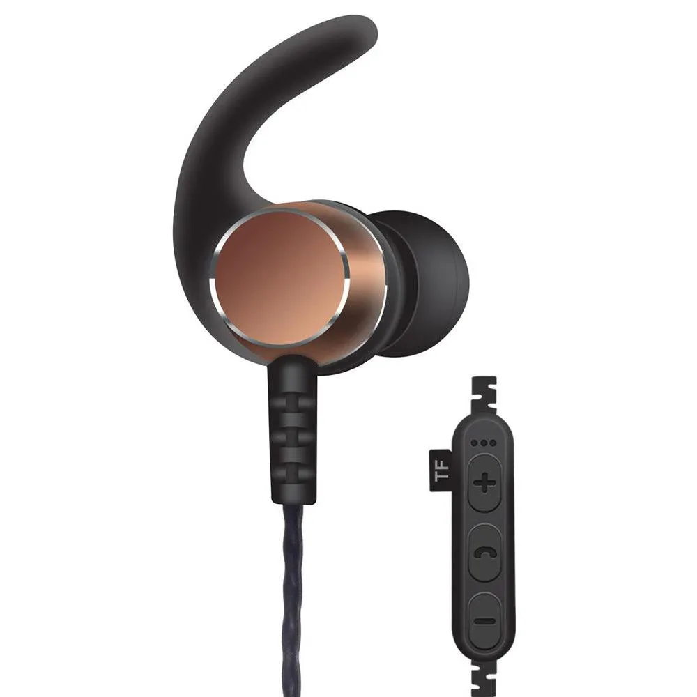 Bluetooth Wireless Sweat-proof Sports Magnetic Earbud Headphones With SD Card Slot by Modes