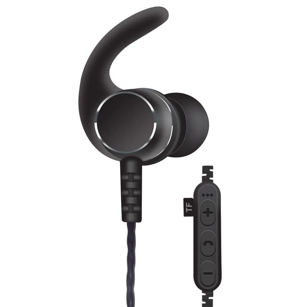 Bluetooth Wireless Sweat-proof Sports Magnetic Earbud Headphones With SD Card Slot by Modes