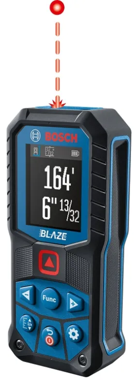 Bosch BLAZE GLM165-22 Laser Measure, Functions: Real-Time Length, Distance, Area, Volume, Indirect Measurements, 165 ft :EA: QUANTITY: 1