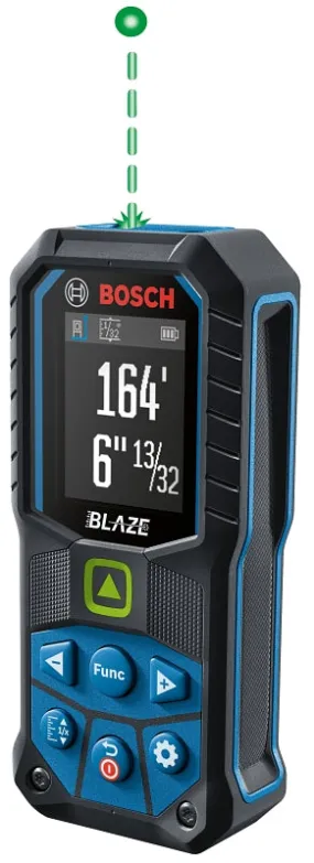 Bosch BLAZE GLM165-25G Laser Measure, Functions: Real-Time Length, Distance, Area, Volume, Indirect Measurements :EA: QUANTITY: 1