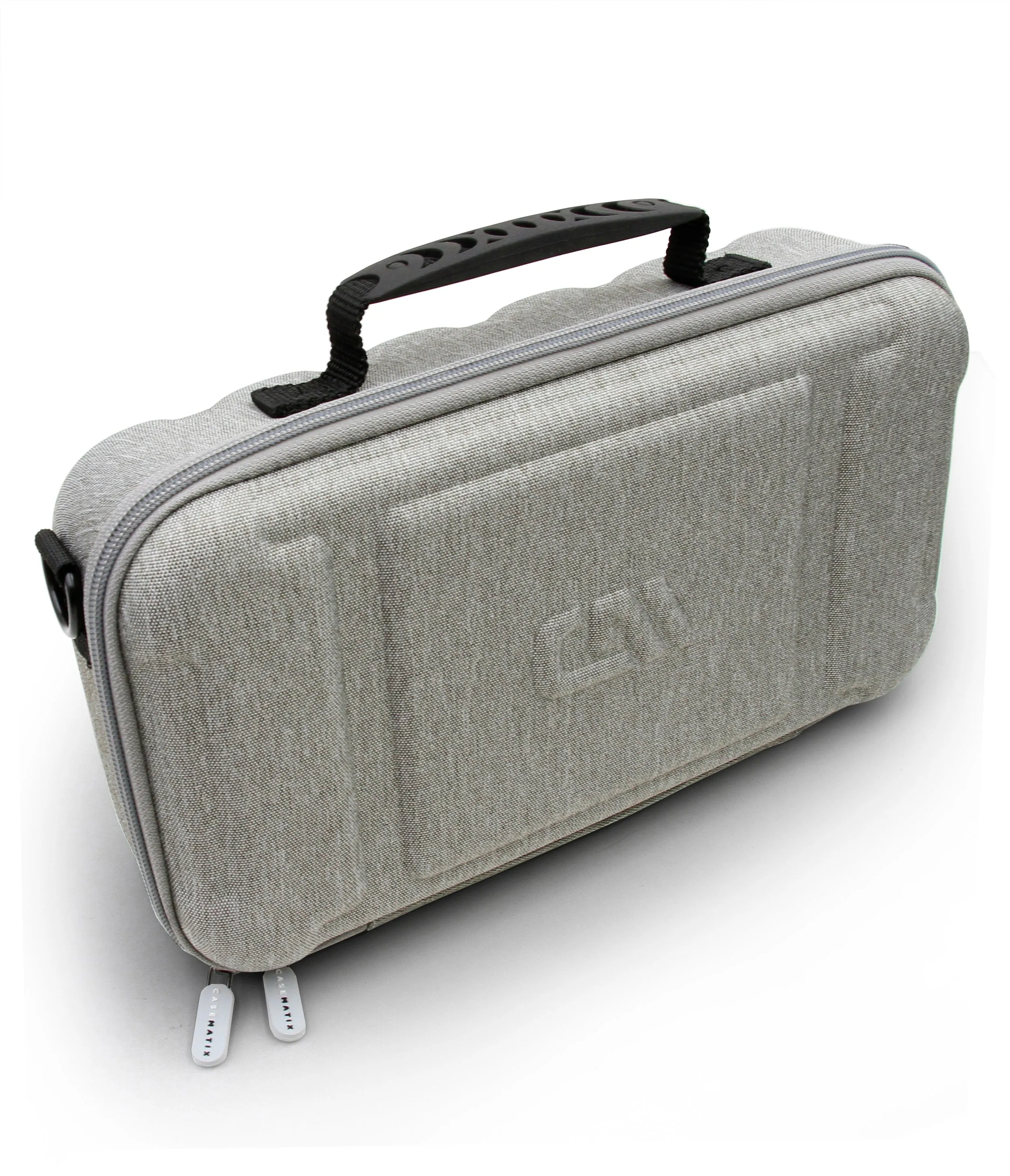 CASEMATIX 12.75" Hard Shell EVA Travel Case with Shoulder Strap and Padded Divider - Fits Accessories up to 11.5" x 5.5" x 2"