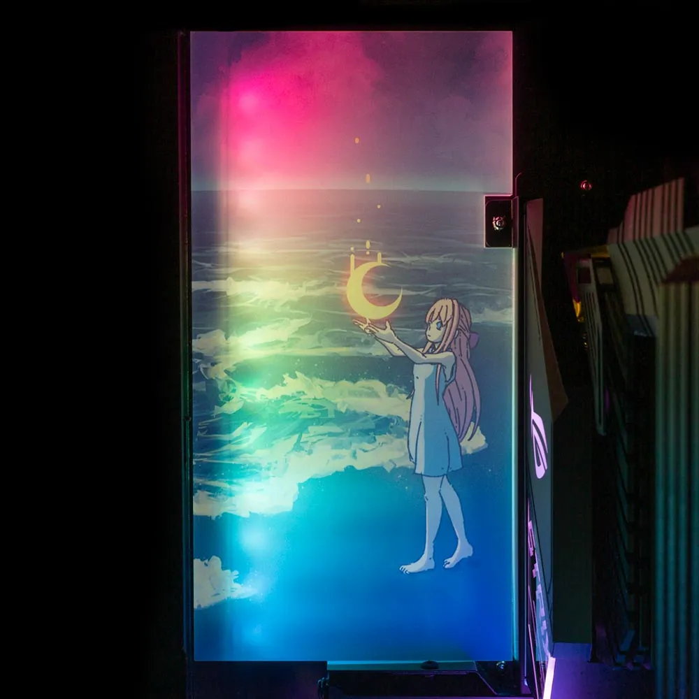 Catching the Moon Lian Li O11 and Dynamic and XL Rear Panel Plate Cover with ARGB LED Lighting