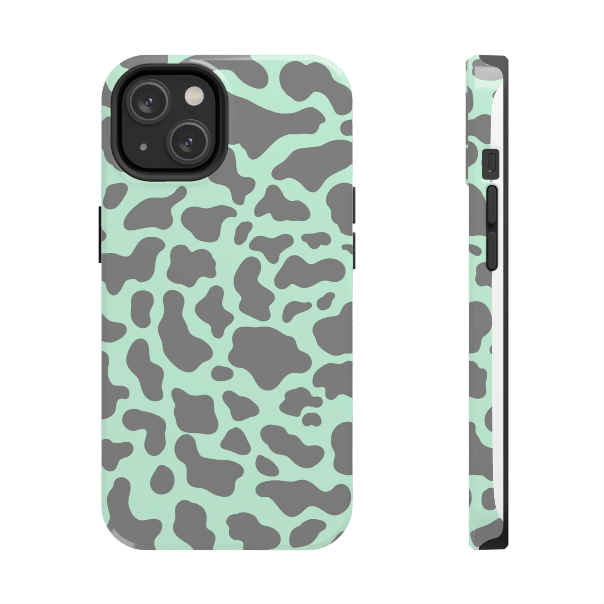 Chic Mint and Grey Animal Print Cell Phone Cover: Stylish Device Protection