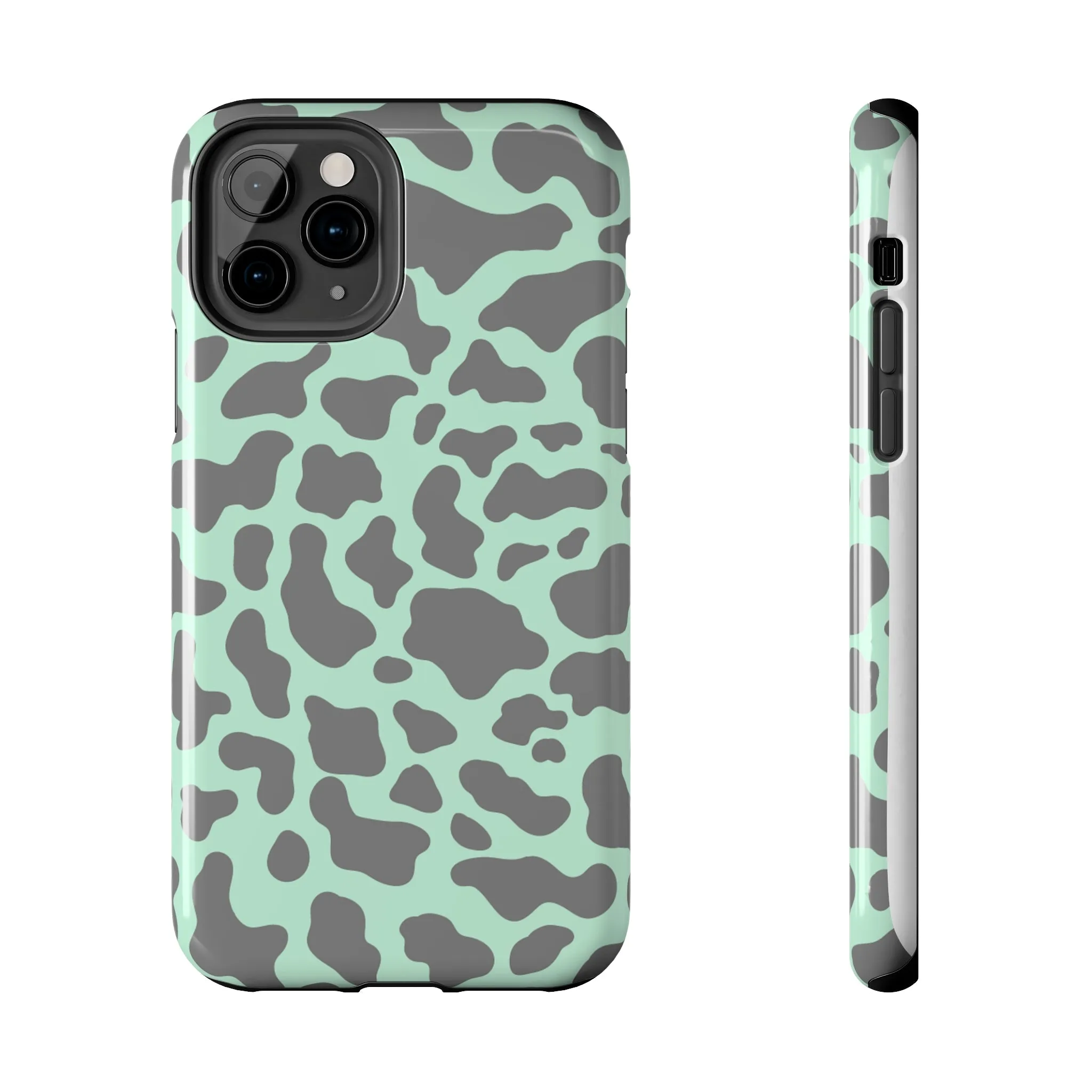 Chic Mint and Grey Animal Print Cell Phone Cover: Stylish Device Protection