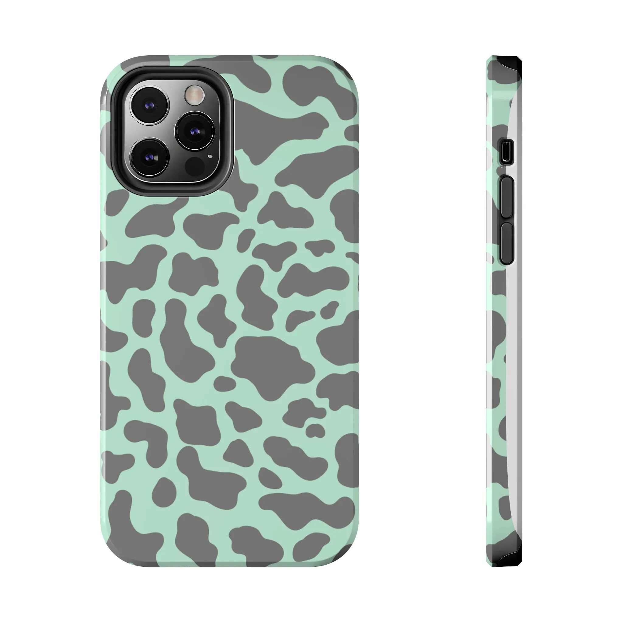 Chic Mint and Grey Animal Print Cell Phone Cover: Stylish Device Protection