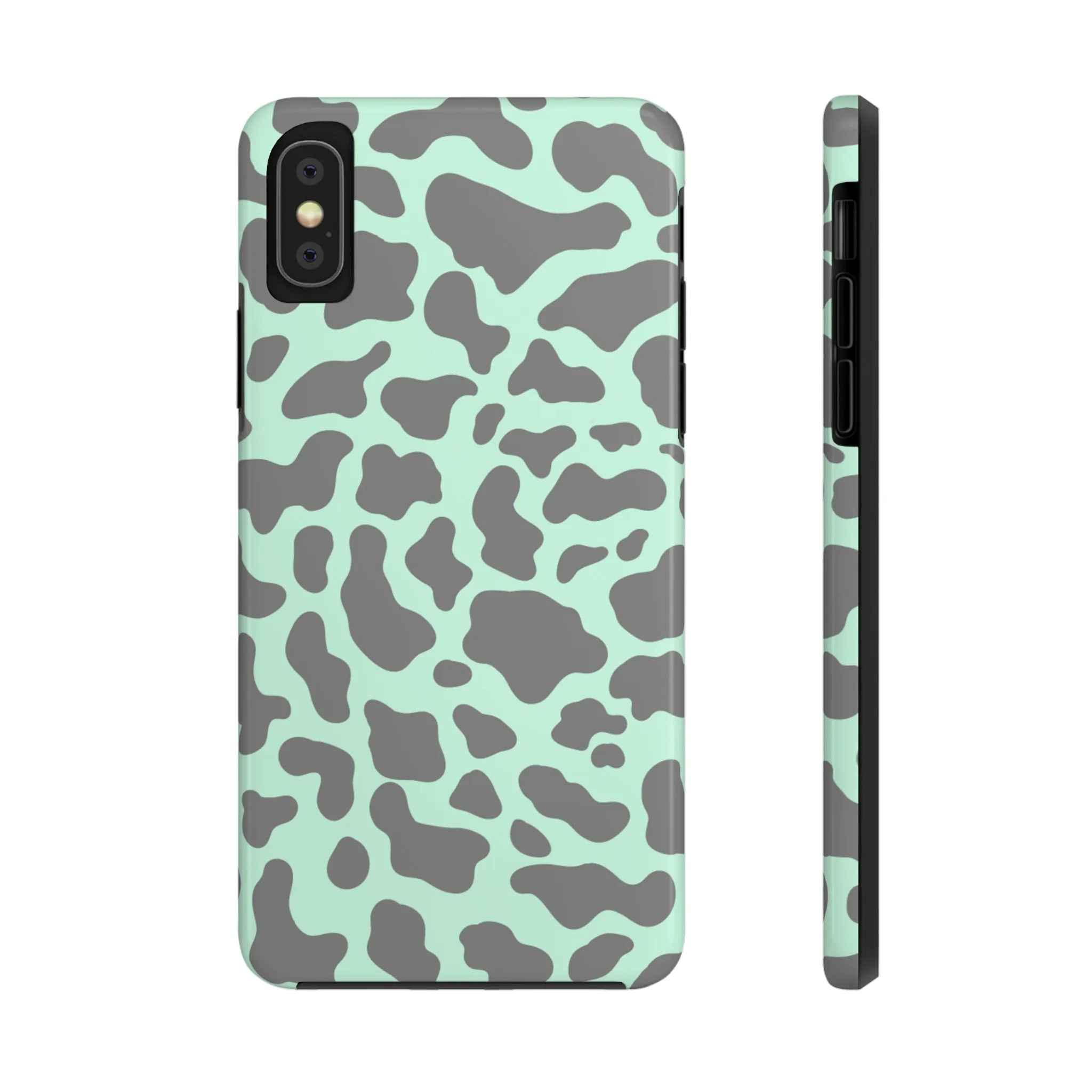 Chic Mint and Grey Animal Print Cell Phone Cover: Stylish Device Protection