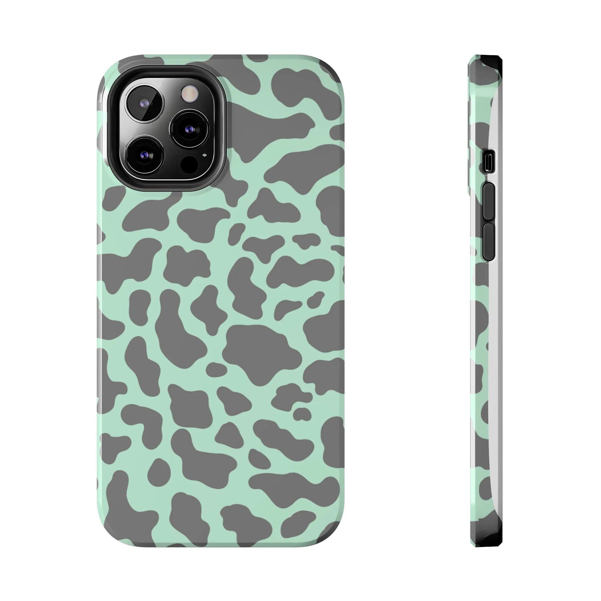 Chic Mint and Grey Animal Print Cell Phone Cover: Stylish Device Protection