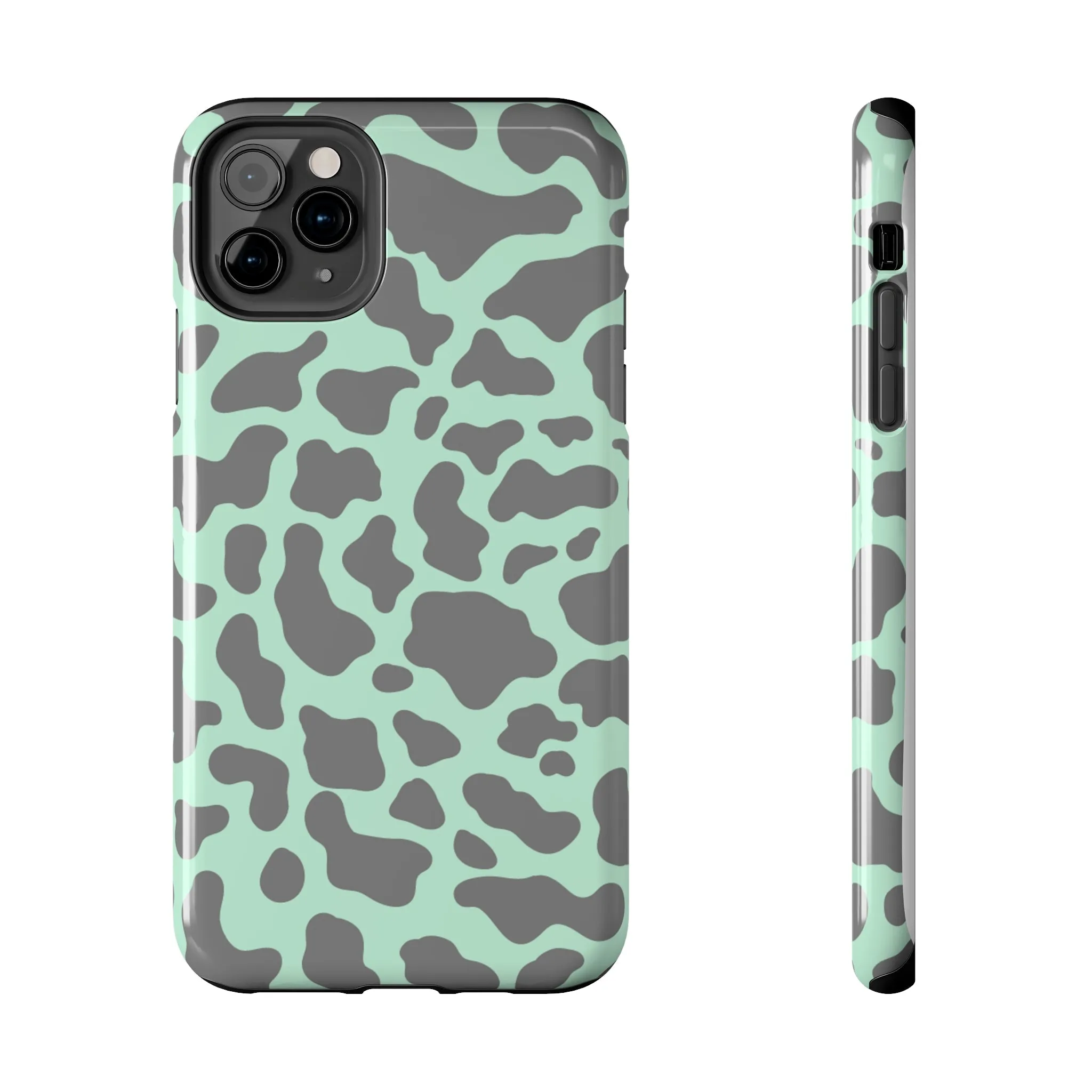 Chic Mint and Grey Animal Print Cell Phone Cover: Stylish Device Protection