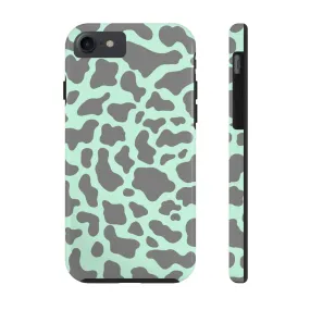 Chic Mint and Grey Animal Print Cell Phone Cover: Stylish Device Protection