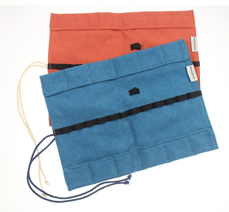 Cotton Roll-Up Pencil Case
