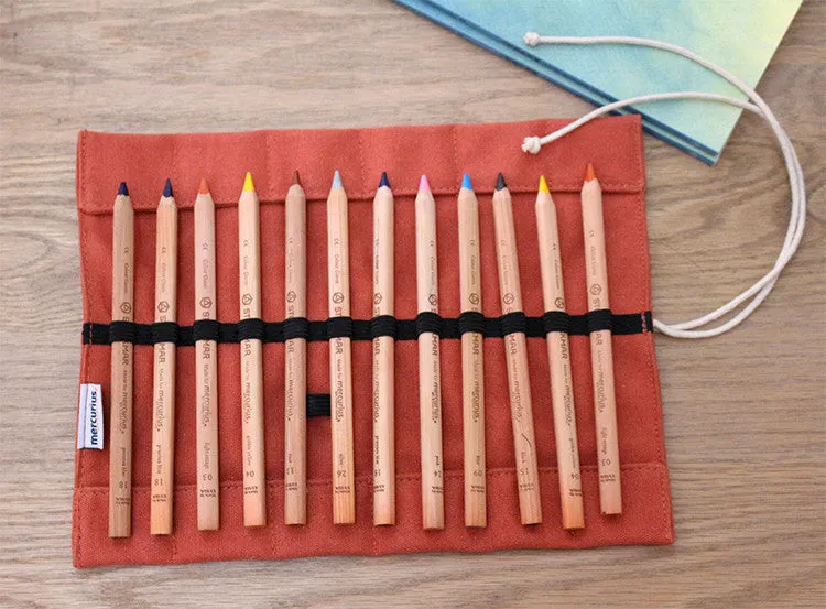 Cotton Roll-Up Pencil Case