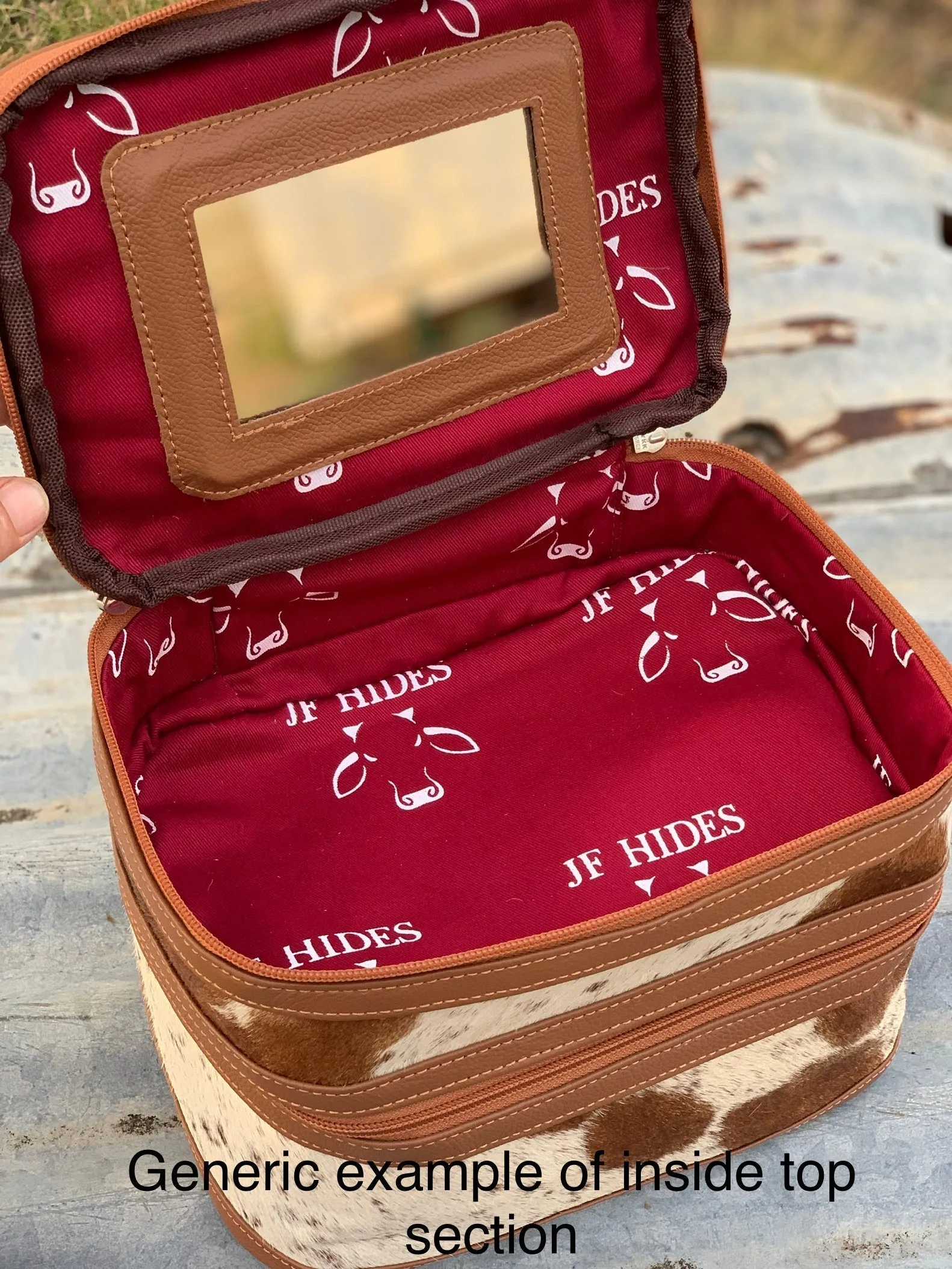 Cowhide Beauty Case #04 Brown
