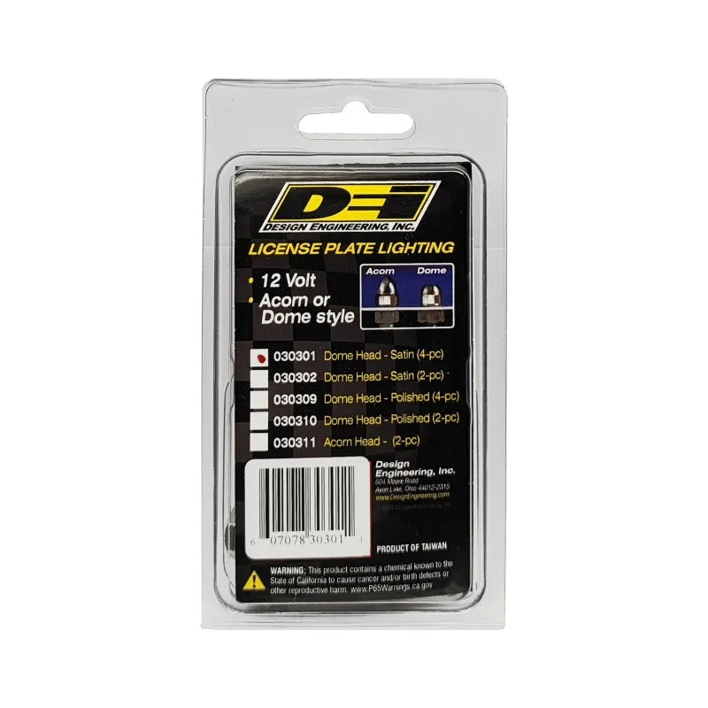 DEI Lite'N Boltz License Plate Bolt Kit - Dome Head - LED Lighted - Stainless - Natural