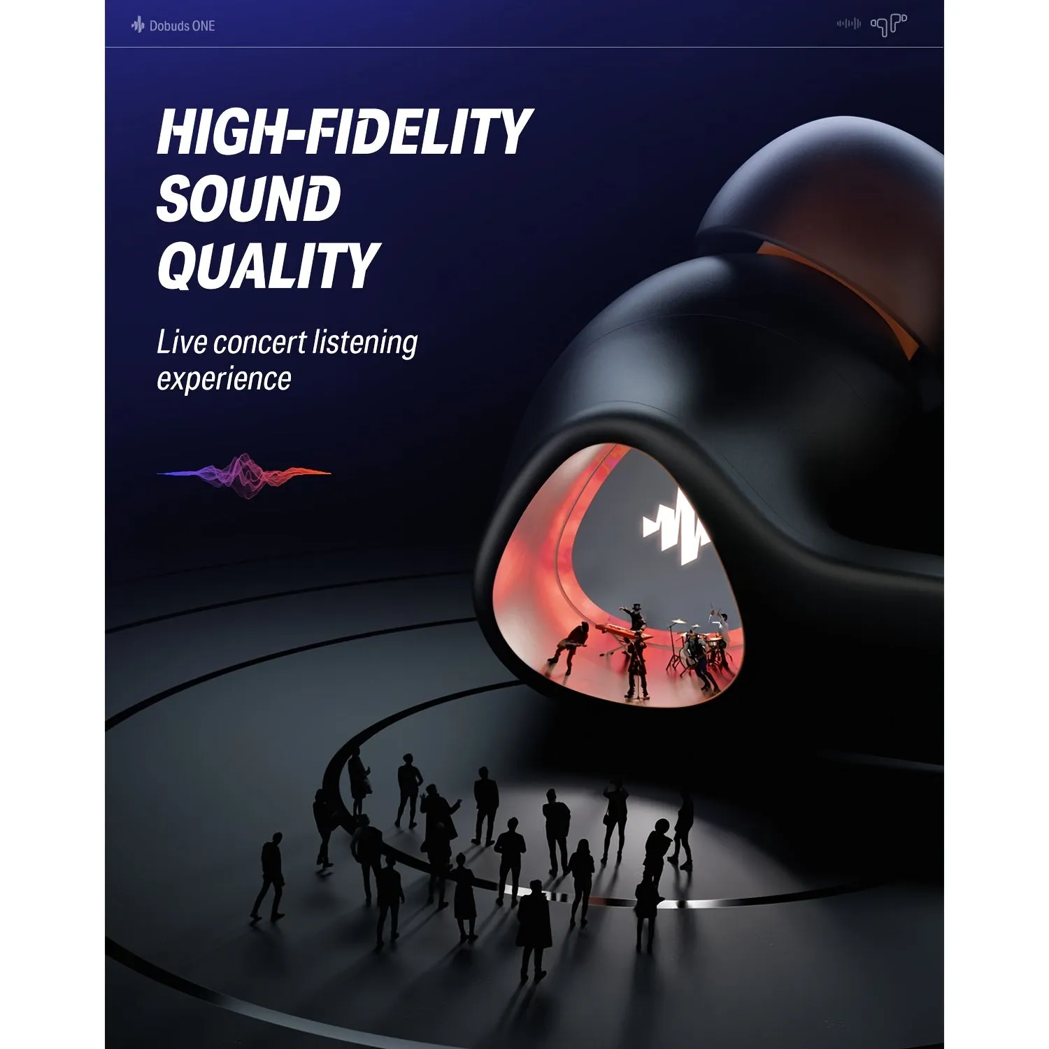 Donner Noise Cancelling Wireless Earbuds, Wireless 5.2 Earphones With 4 Mic Clear Calls, 12mm Drivers, App For Custom EQ, 32H Playtime, Fast Charging, Transparency - Dobuds ONE