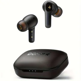 Donner Noise Cancelling Wireless Earbuds, Wireless 5.2 Earphones With 4 Mic Clear Calls, 12mm Drivers, App For Custom EQ, 32H Playtime, Fast Charging, Transparency - Dobuds ONE