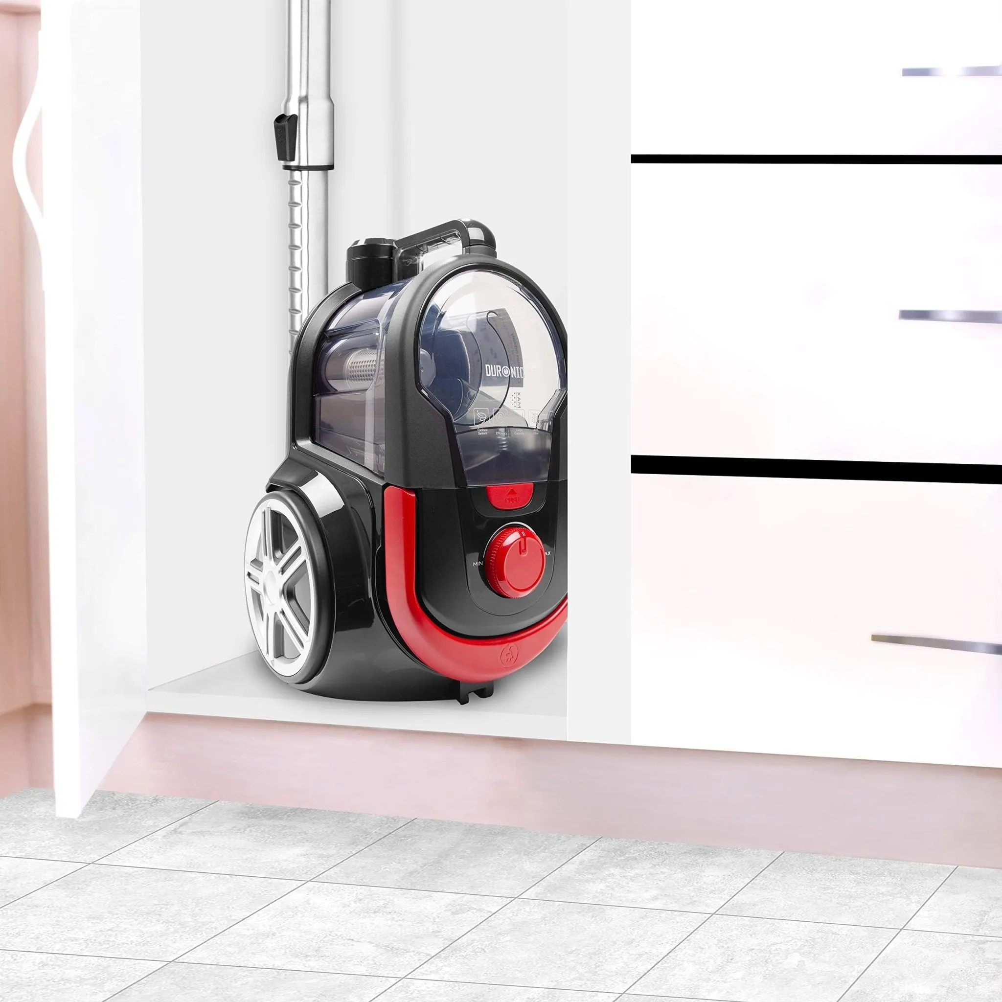 Duronic Bagless Cylinder Vacuum Cleaner VC7020 | Cyclonic Pet Carpet and Hard Floor Cleaner | 700W | Washable HEPA Filter | Extendable Hose | Turbo Brush & 2-in-1 Tool Included [Energy Class A ]