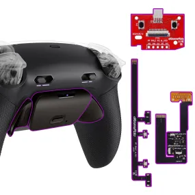 eXtremeRate Real Metal Buttons (RMB) Version RISE Plus MAX Back Paddles Kit with Clicky Trigger Stops & Rubberized Grip for PS5 Controller BDM-030/040/050 - Black