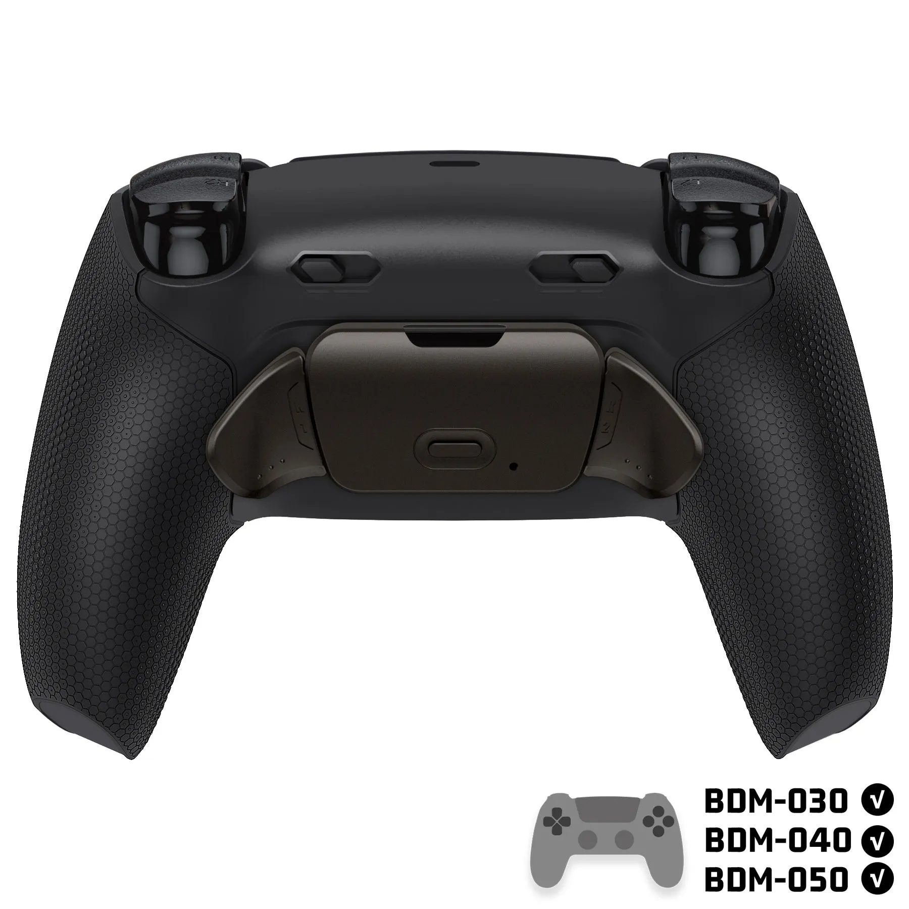 eXtremeRate Real Metal Buttons (RMB) Version RISE Plus MAX Back Paddles Kit with Clicky Trigger Stops & Rubberized Grip for PS5 Controller BDM-030/040/050 - Black
