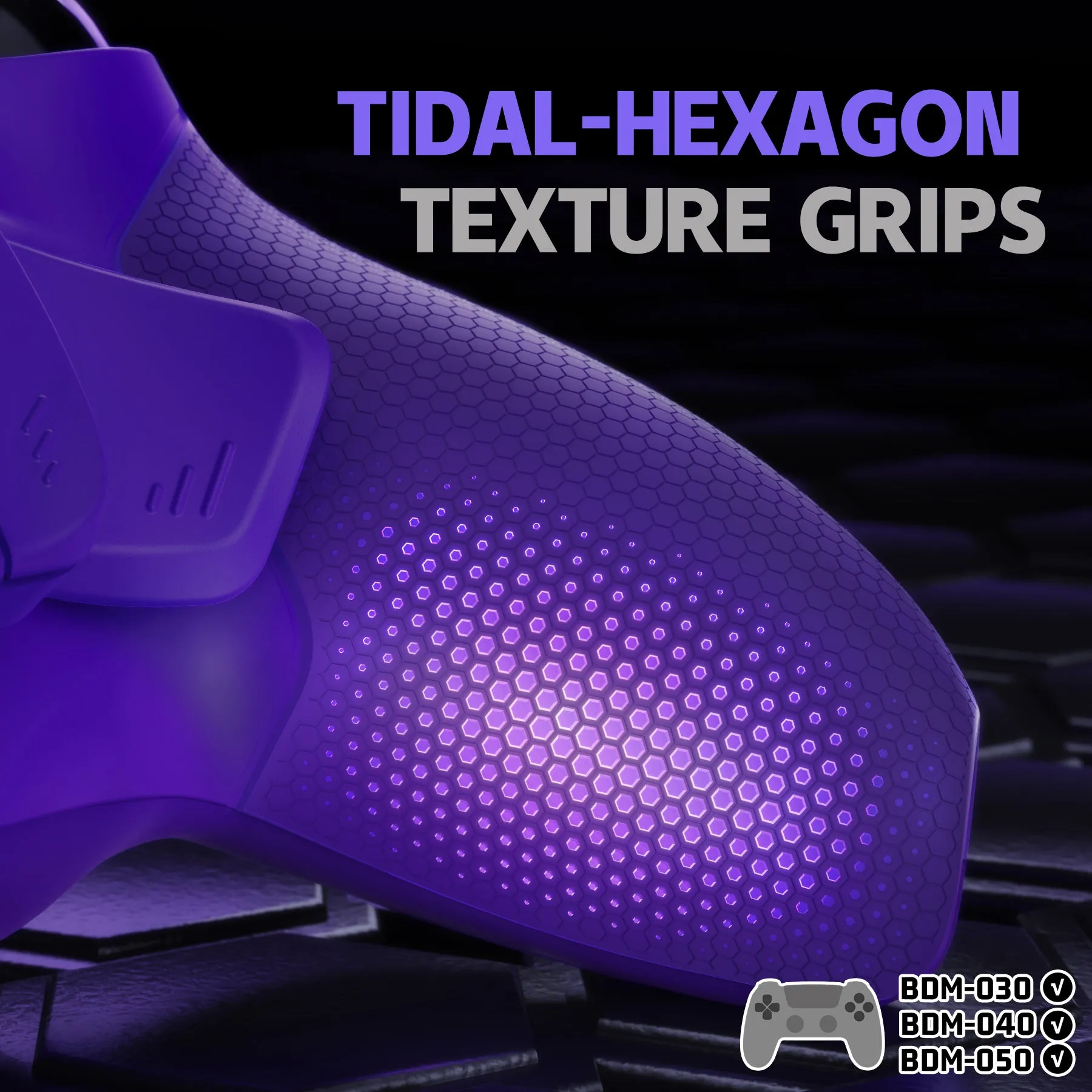 eXtremeRate RISE4 Plus MAX Back Paddles Kit with Clicky Trigger Stops & Rubberized Grip for PS5 Controller BDM-030/040/050 - Galactic Purple - HKCPFM005M2