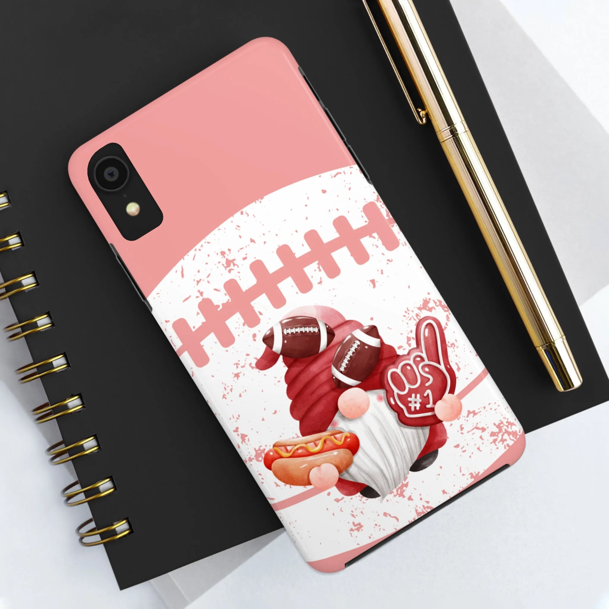 Football Fan Gnome Pink Cell Phone Case - Fun and Sporty Protective Cover