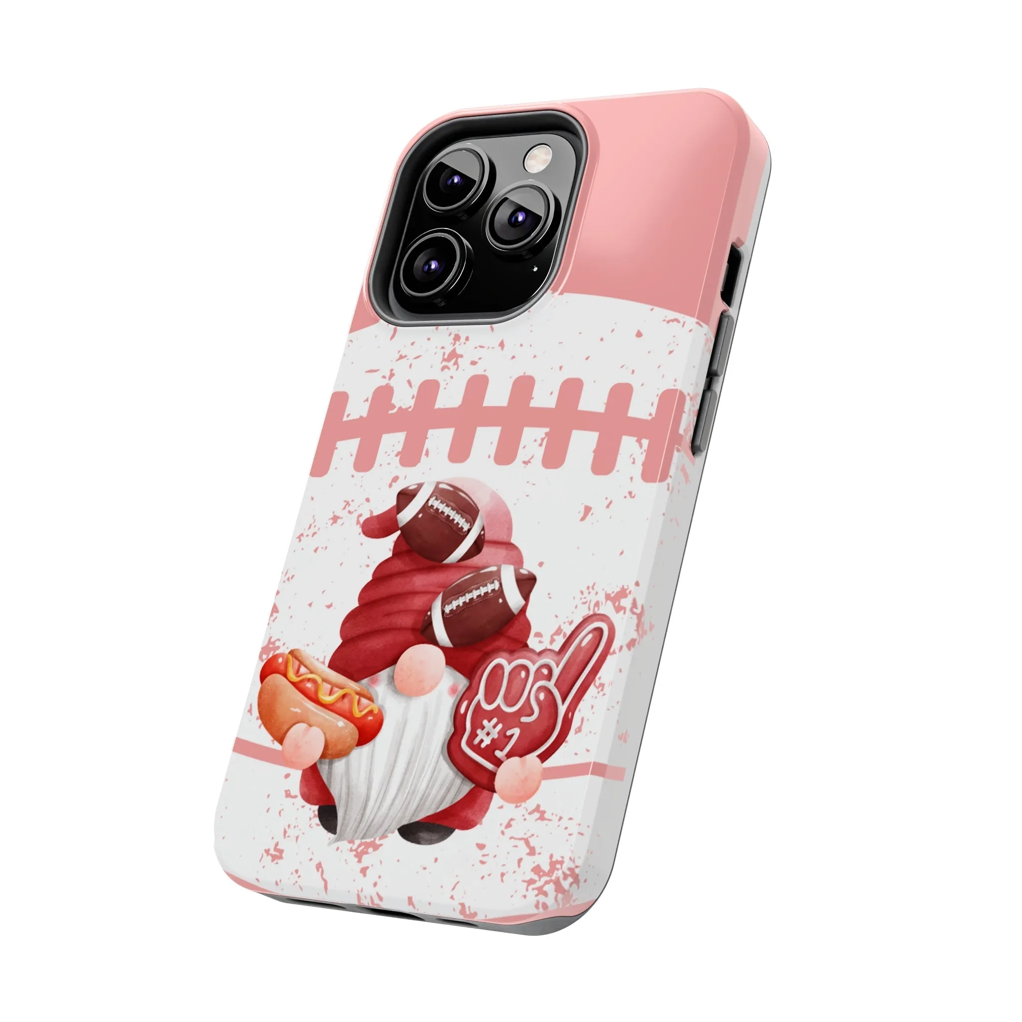 Football Fan Gnome Pink Cell Phone Case - Fun and Sporty Protective Cover