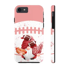 Football Fan Gnome Pink Cell Phone Case - Fun and Sporty Protective Cover