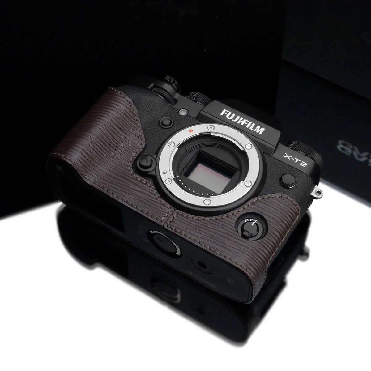 Gariz BL-XT2ABR Leather Camera Half Case Brown for Fujifilm X-T2/X-T3 Fuji X-T2/X-T3