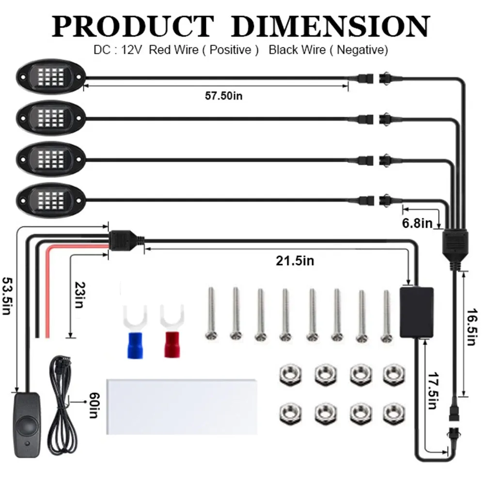 High Brightness Multifunction Car  Led  Rock  Lights Kit