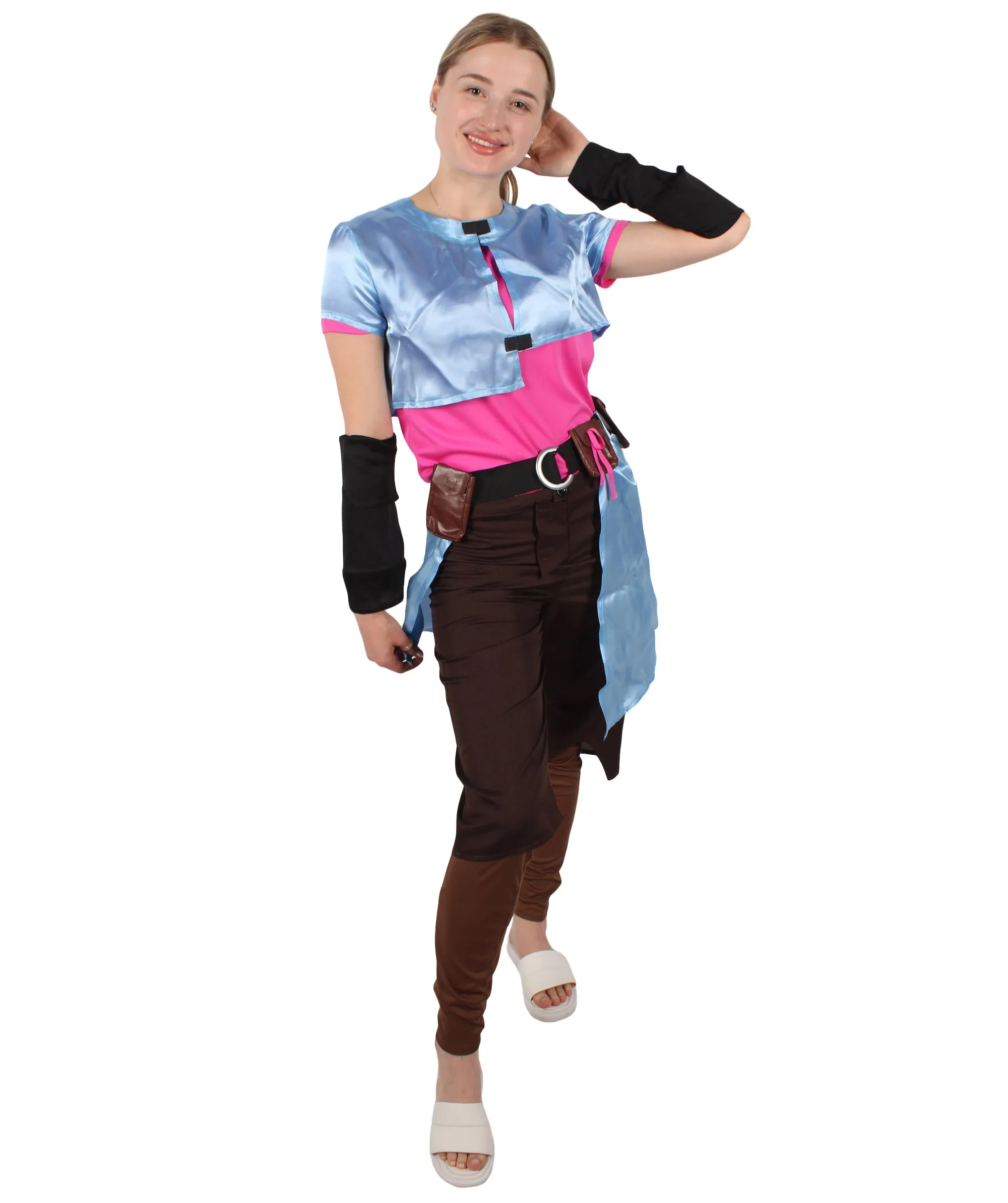 HPO Adult Women's Fighting Character Video Gaming Costume| Perfect for Halloween| Flame-retardant Synthetic Fabric