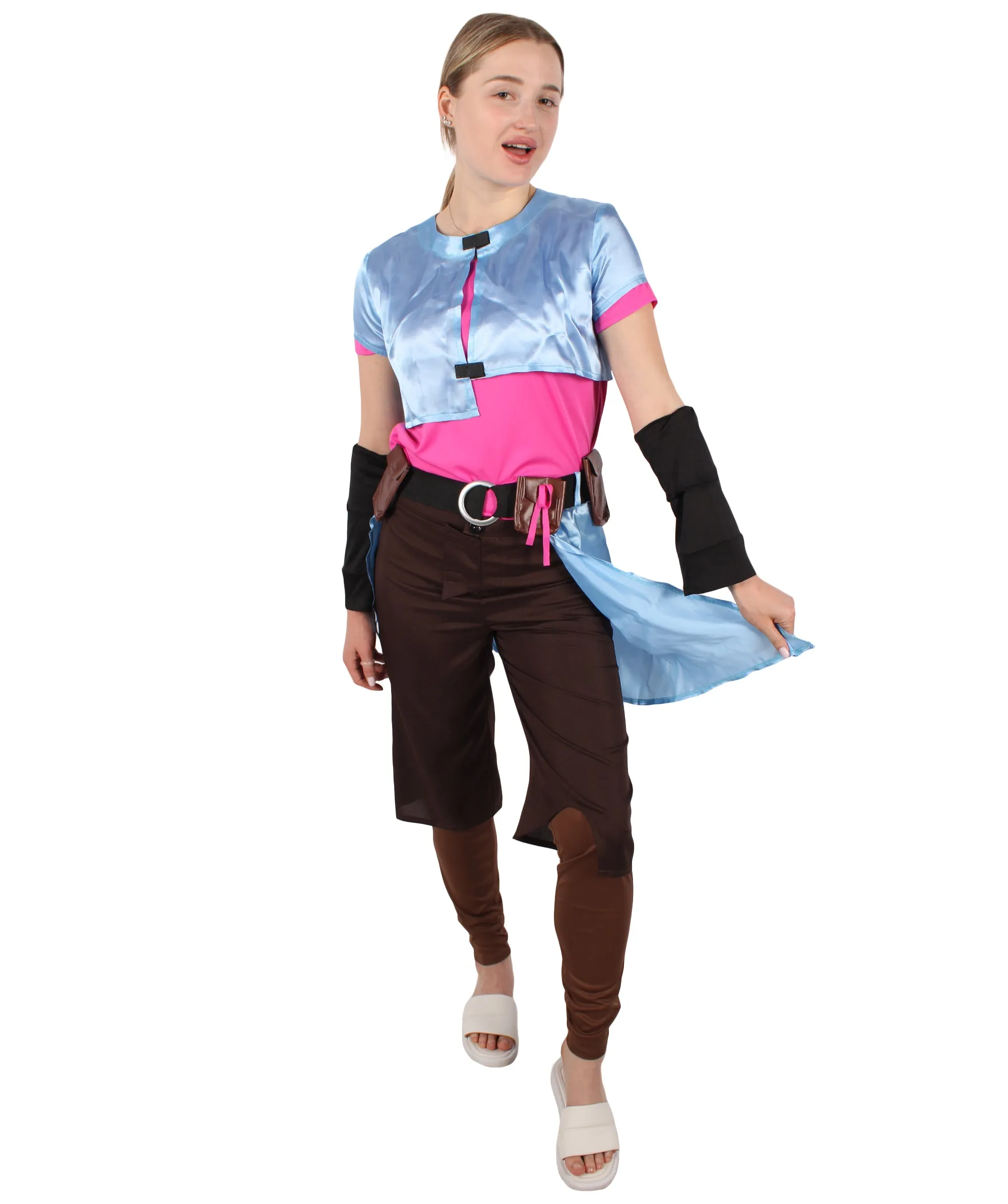 HPO Adult Women's Fighting Character Video Gaming Costume| Perfect for Halloween| Flame-retardant Synthetic Fabric