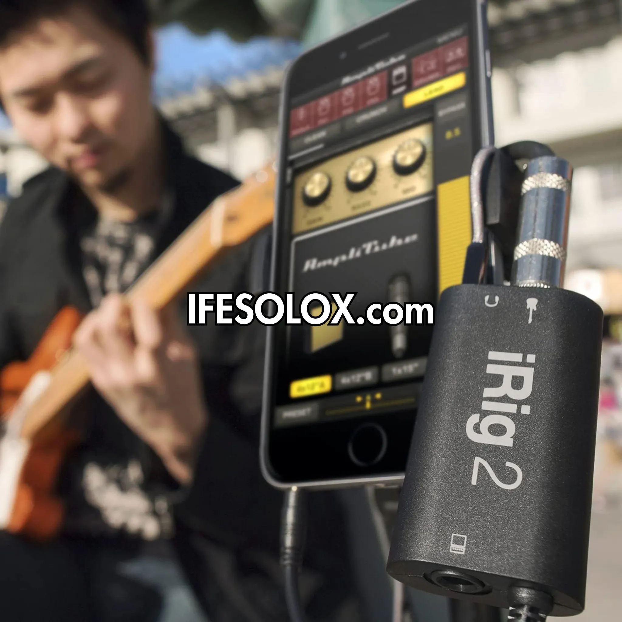 iRig 2 Guitar Audio Interface for iPhones, Androids and PCs with 1/4 inch Output - Brand New