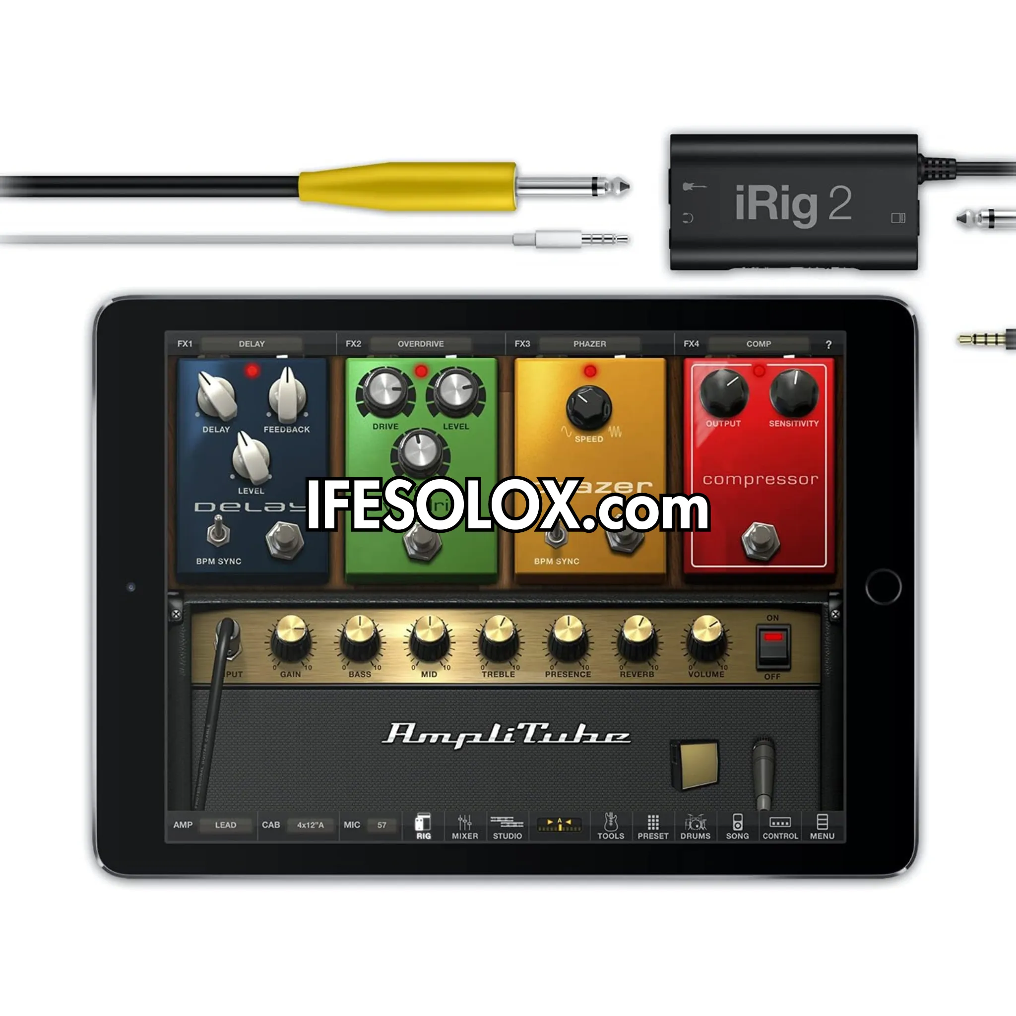 iRig 2 Guitar Audio Interface for iPhones, Androids and PCs with 1/4 inch Output - Brand New