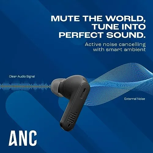 JBL Tune 235NC in Ear Wireless ANC Earbuds (TWS), Massive 40Hrs Playtime with Speed Charge, Customizable Bass with Headphones App, 4 Mics for Perfect Calls, Google Fast Pair, Bluetooth 5.2 (Black)