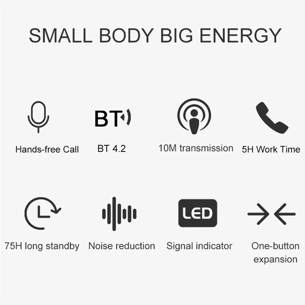 K52 Wireless Business BT Headset in-Ear Retractable Earphone Hands-free Sport Driver Earphone Telescopic Clip on Stereo Earbud With Mic
