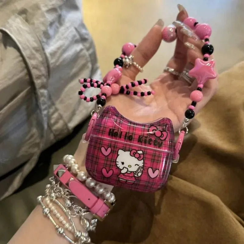 Kawaii Hello Kitty AirPods Case with Beaded Chain