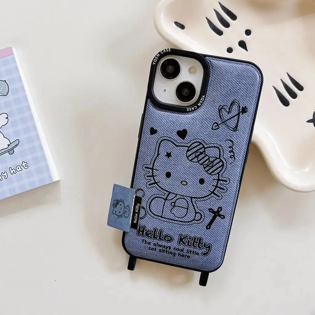 Kawaii Hello Kitty Denim Color iPhone Case